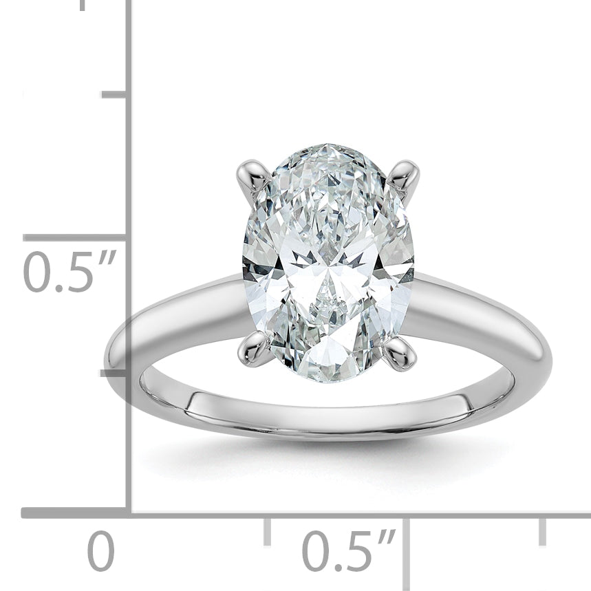 14k White Gold 2 1/2 Ct. Certified Lab Grown Diamond VS/SI+ G+ Oval Solitare Engagement Ring