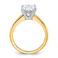 14k Two-tone 2 1/2 Ct. Certified Lab Grown Diamond VS/SI+ G+ Oval Solitare Engagement Ring