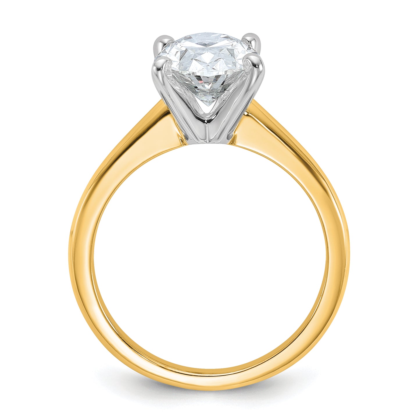 14k Two-tone 2 1/2 Ct. Certified Lab Grown Diamond VS/SI+ G+ Oval Solitare Engagement Ring