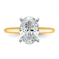 14k Two-tone 2 1/2 Ct. Certified Lab Grown Diamond VS/SI+ G+ Oval Solitare Engagement Ring