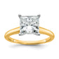 14k Two-tone 2 1/2 Ct. Lab Grown Diamond VS/SI+ G+ Princess Solitare Engagement Ring