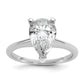 14k White Gold 2 1/2 Ct. Certified Lab Grown Diamond VS/SI+ G+ Pear Solitare Engagement Ring