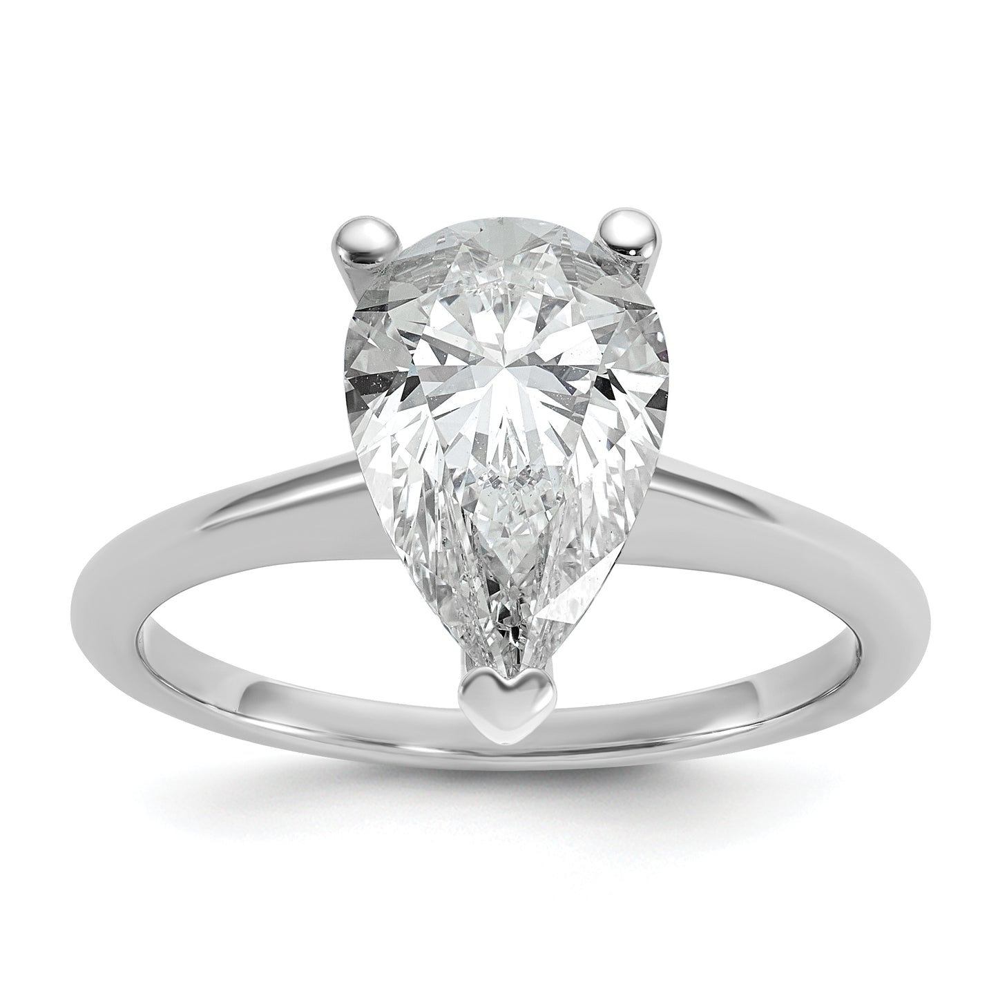 14k White Gold 2 1/2 Ct. Certified Lab Grown Diamond VS/SI+ G+ Pear Solitare Engagement Ring