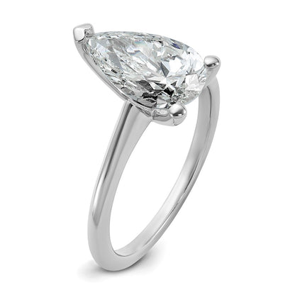 14k White Gold 2 1/2 Ct. Lab Grown Diamond VS/SI+ G+ Pear Solitare Engagement Ring