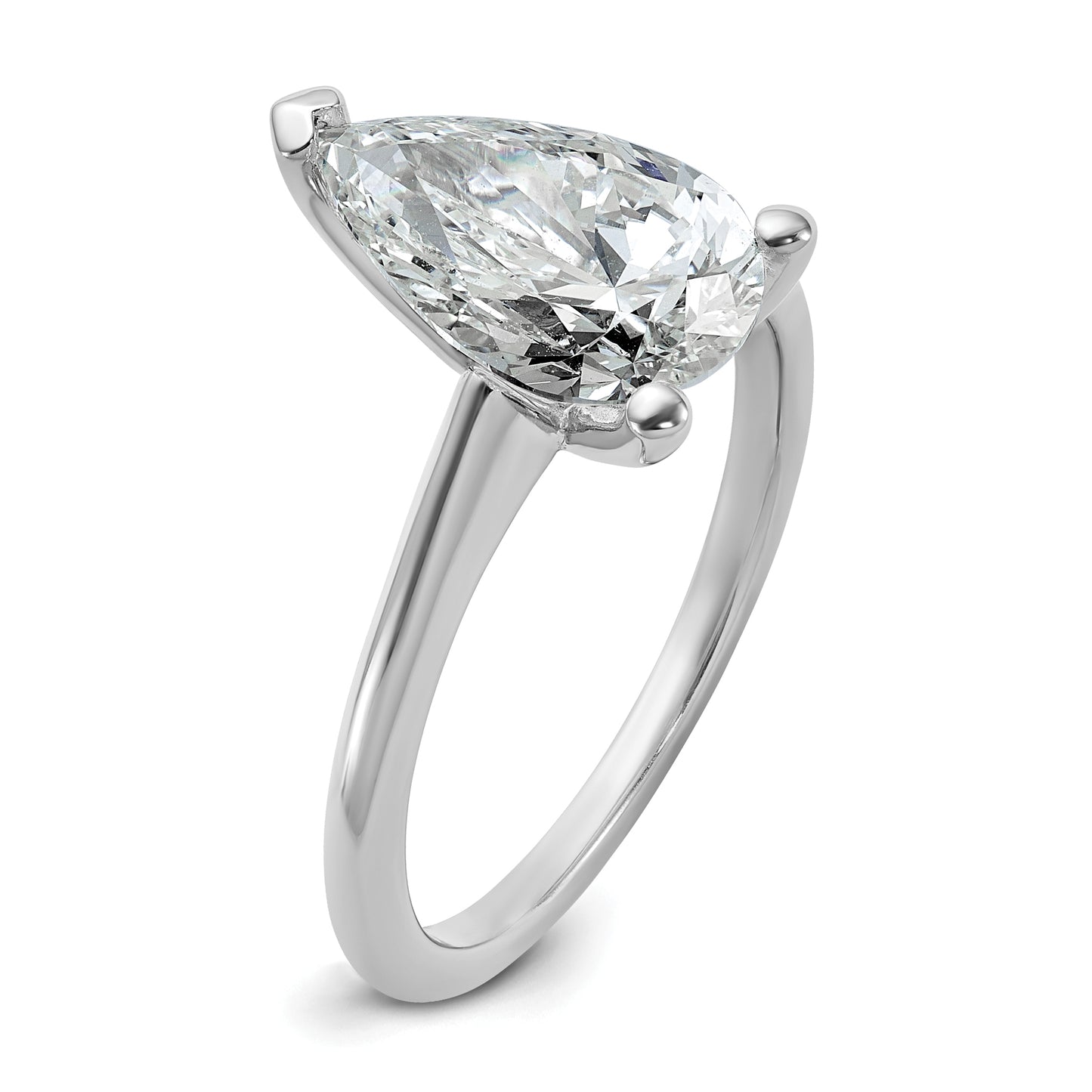 14k White Gold 2 1/2 Ct. Certified Lab Grown Diamond VS/SI+ G+ Pear Solitare Engagement Ring