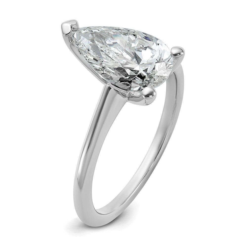 14k White Gold 2 1/2 Ct. Certified Lab Grown Diamond VS/SI+ G+ Pear Solitare Engagement Ring