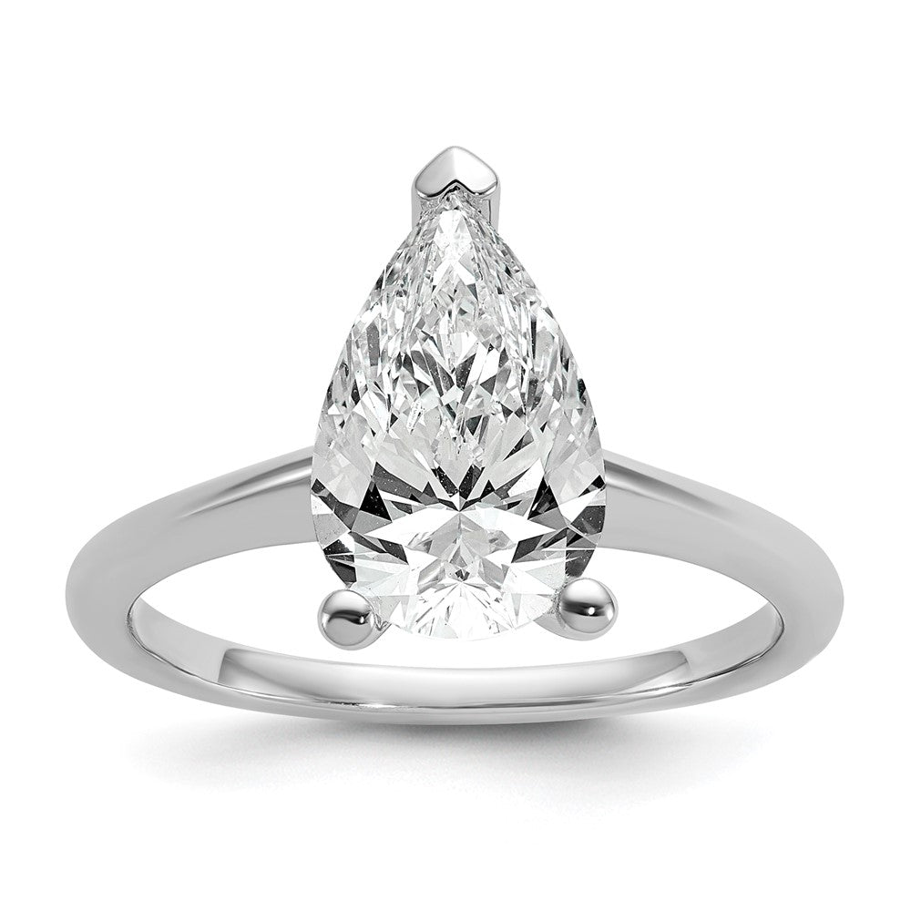 14k White Gold 2 1/2 Ct. Certified Lab Grown Diamond VS/SI+ G+ Pear Solitare Engagement Ring