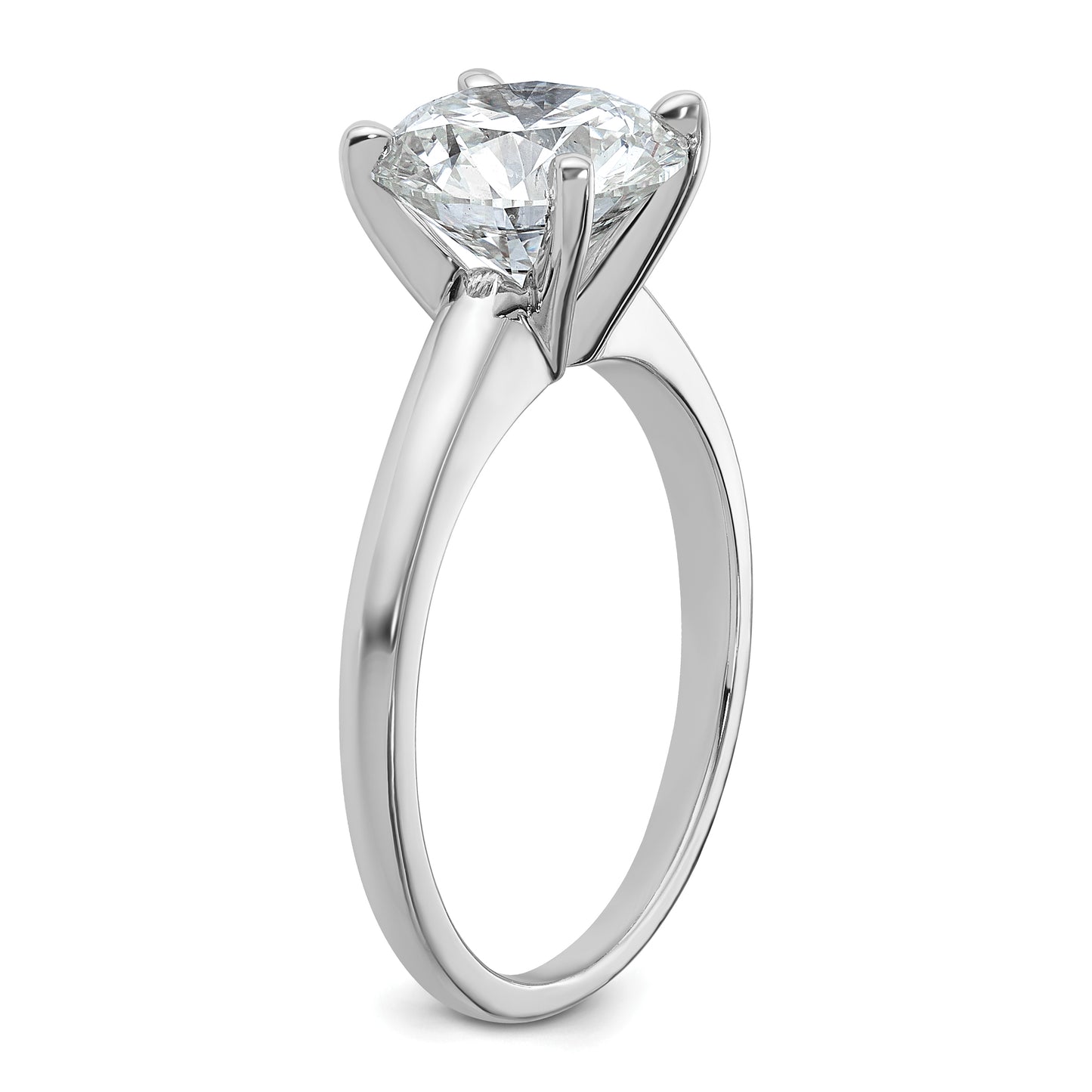 14k White Gold 2 1/2 Ct. Lab Grown Diamond VS/SI+ G+ Round Solitaire Engagement Ring