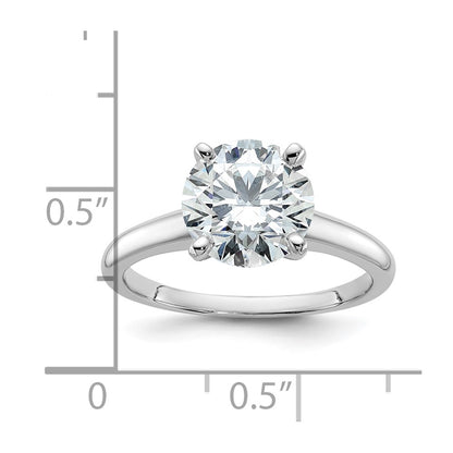 14k White Gold 2 1/2 Ct. Lab Grown Diamond VS/SI+ G+ Round Solitaire Engagement Ring