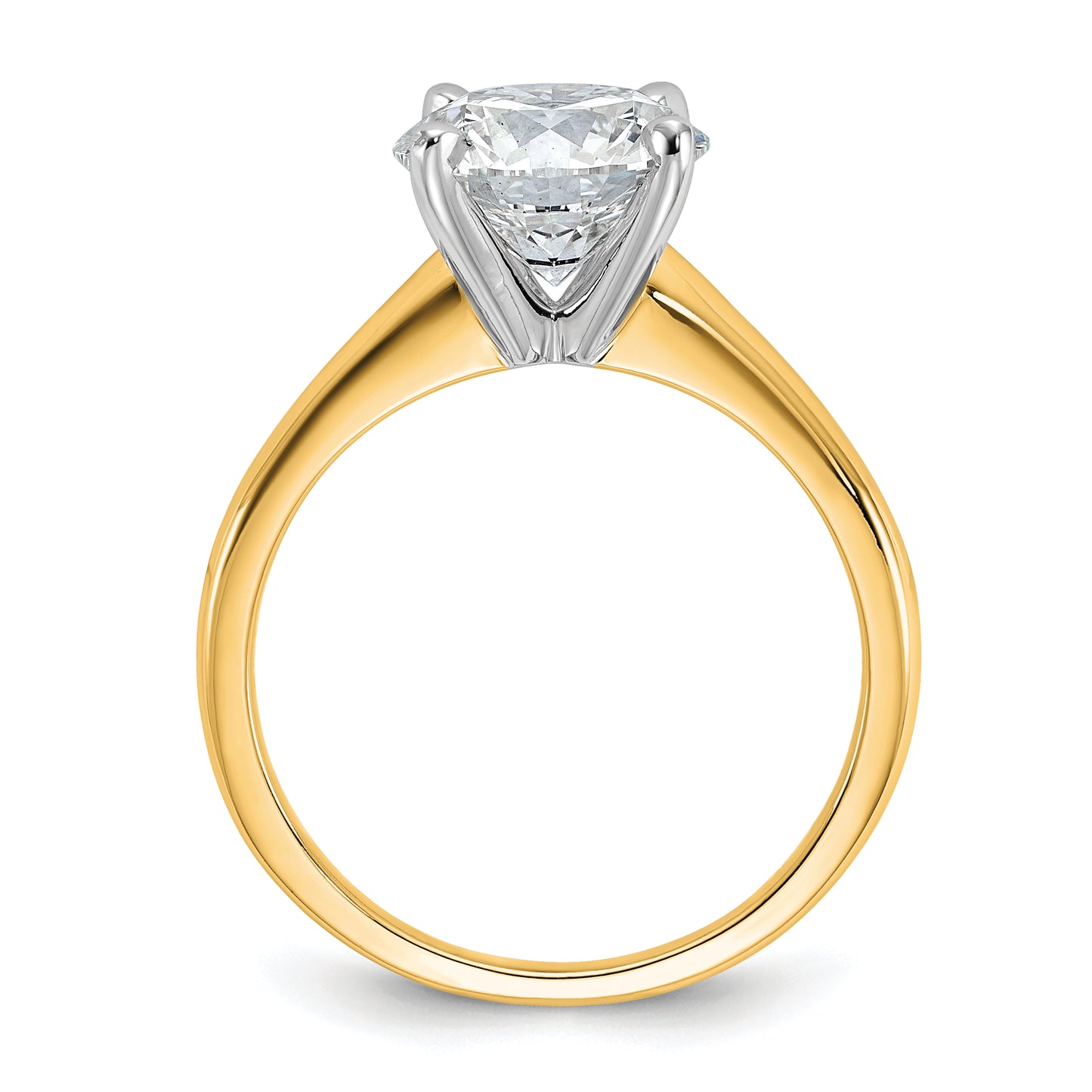 14k Two-tone 2 1/2 Ct. Lab Grown Diamond VS/SI+ G+ Round Solitaire Engagement Ring