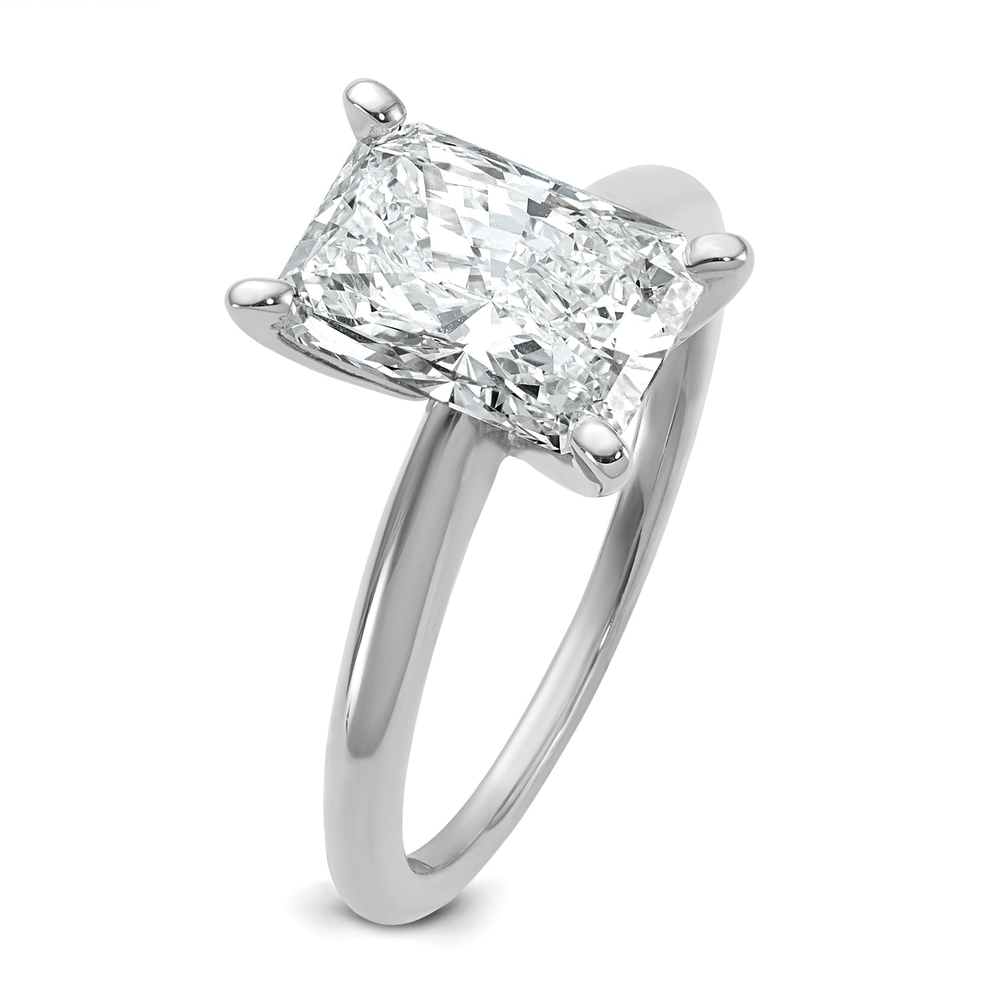 14k White Gold 2 1/2 Ct. Lab Grown Diamond VS/SI+ G+ Radiant Solitare Engagement Ring