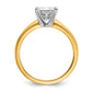 14k Two-tone 2 1/2 Ct. Certified Lab Grown Diamond VS/SI+ G+ Radiant Solitare Engagement Ring