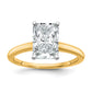 14k Two-tone 2 1/2 Ct. Lab Grown Diamond VS/SI+ G+ Radiant Solitare Engagement Ring