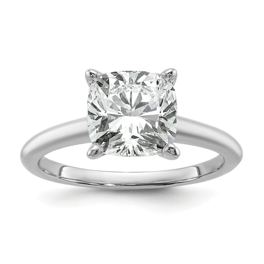 14k White Gold 3 Ct. Certified Lab Grown Diamond VS/SI+ G+ Cushion Solitare Engagement Ring