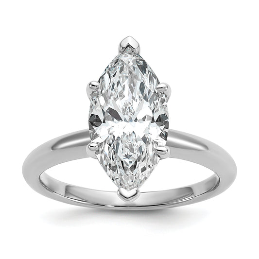 14k White Gold 3 Ct. Certified Lab Grown Diamond VS/SI+ G+ Marquise Solitaire Engagement Ring