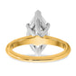 14k Two-Tone 3 Ct. Lab Grown Diamond VS/SI+ G+ Marquise Solitaire Engagement Ring