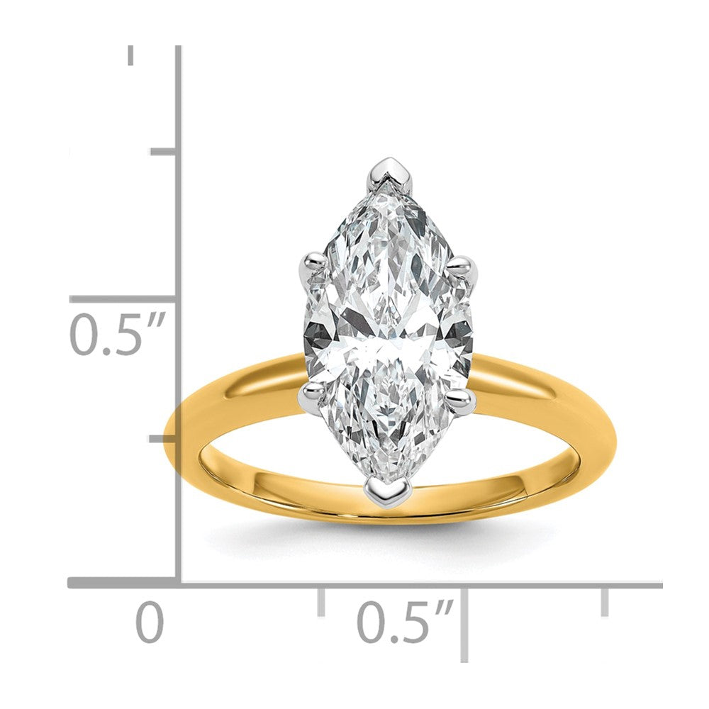 14k Two-Tone 3 Ct. Lab Grown Diamond VS/SI+ G+ Marquise Solitaire Engagement Ring