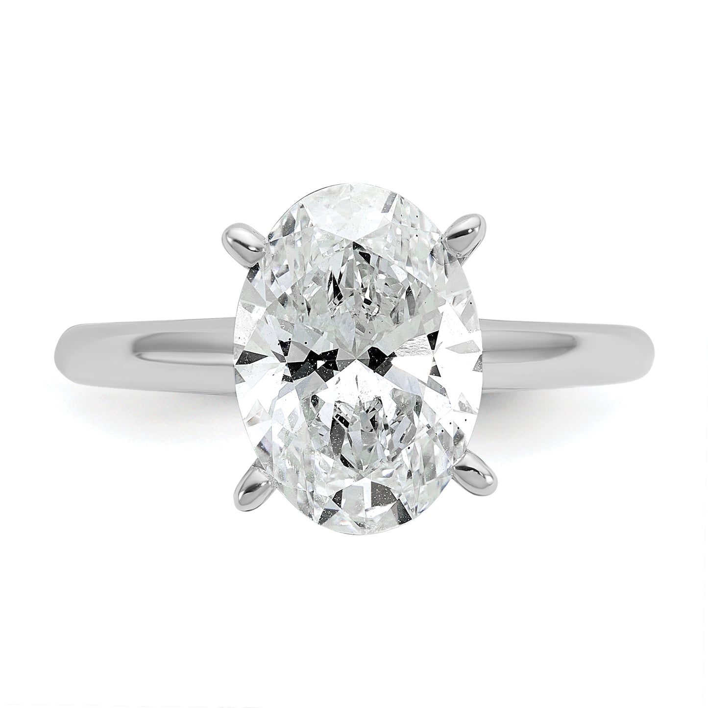 14k White Gold 3 Ct. Certified Lab Grown Diamond VS/SI+ G+ Oval Solitare Engagement Ring