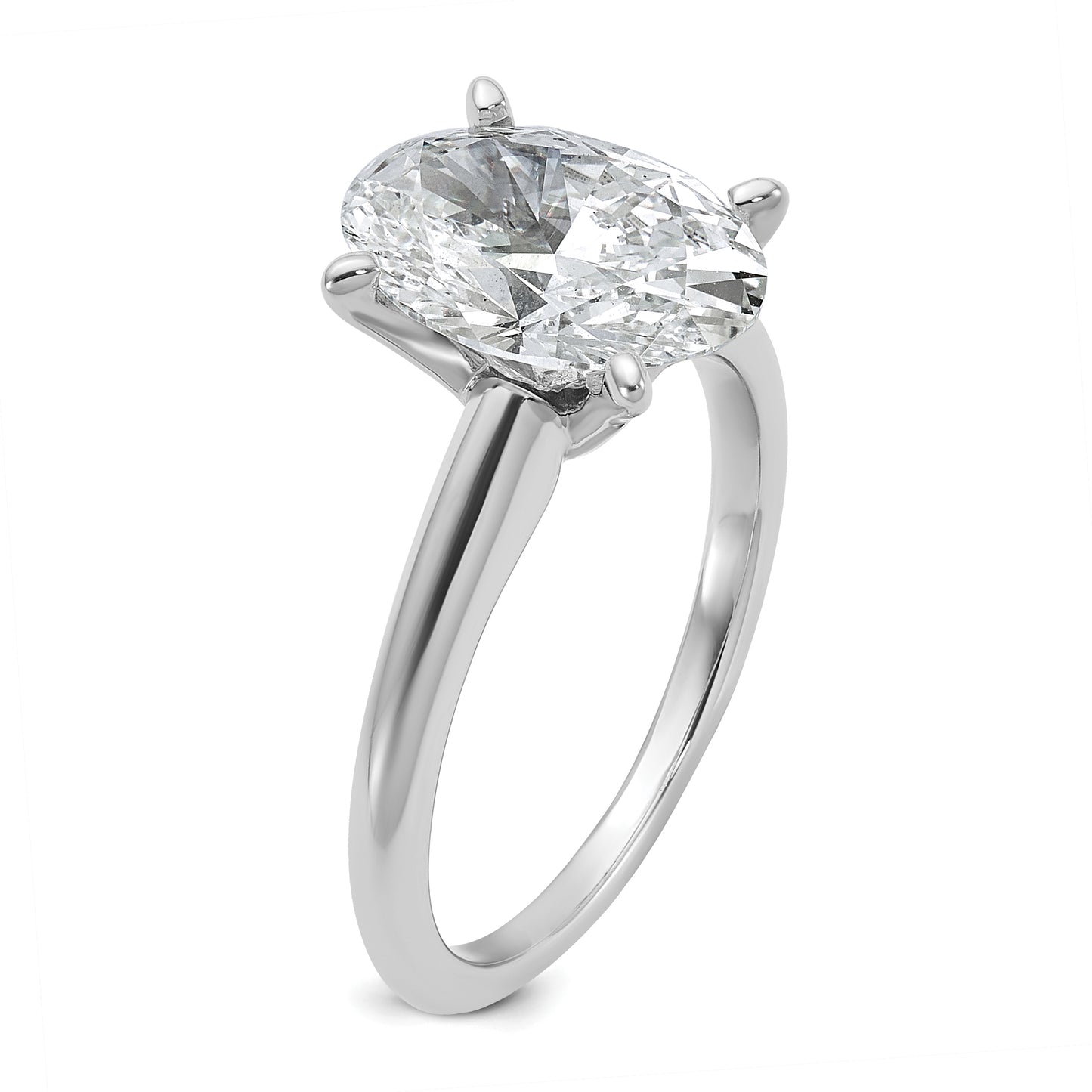 14k White Gold 3 Ct. Certified Lab Grown Diamond VS/SI+ G+ Oval Solitare Engagement Ring