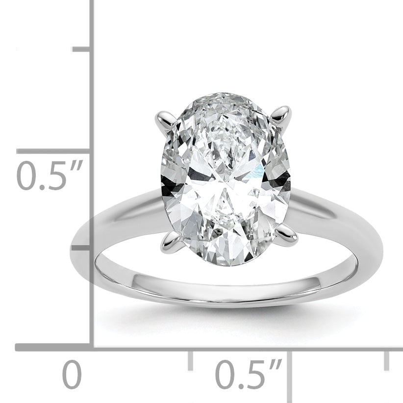 14k White Gold 3 Ct. Certified Lab Grown Diamond VS/SI+ G+ Oval Solitare Engagement Ring