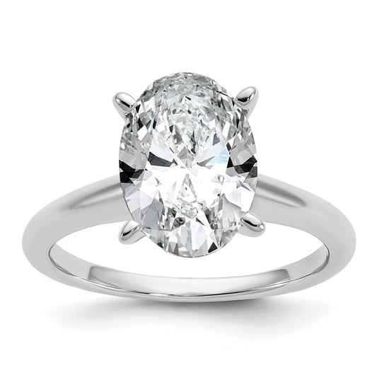 14k White Gold 3 Ct. Lab Grown Diamond VS/SI+ G+ Oval Solitare Engagement Ring