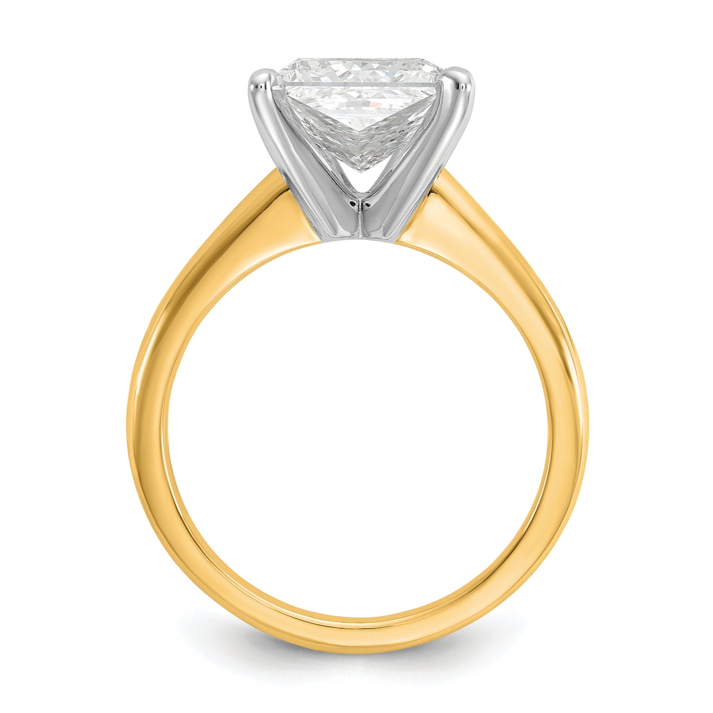 14k Two-tone 3 Ct. Lab Grown Diamond VS/SI+ G+ Oval Solitare Engagement Ring