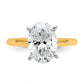 14k Two-tone 3 Ct. Certified Lab Grown Diamond VS/SI+ G+ Oval Solitare Engagement Ring