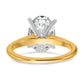 14k Two-tone 3 Ct. Certified Lab Grown Diamond VS/SI+ G+ Oval Solitare Engagement Ring