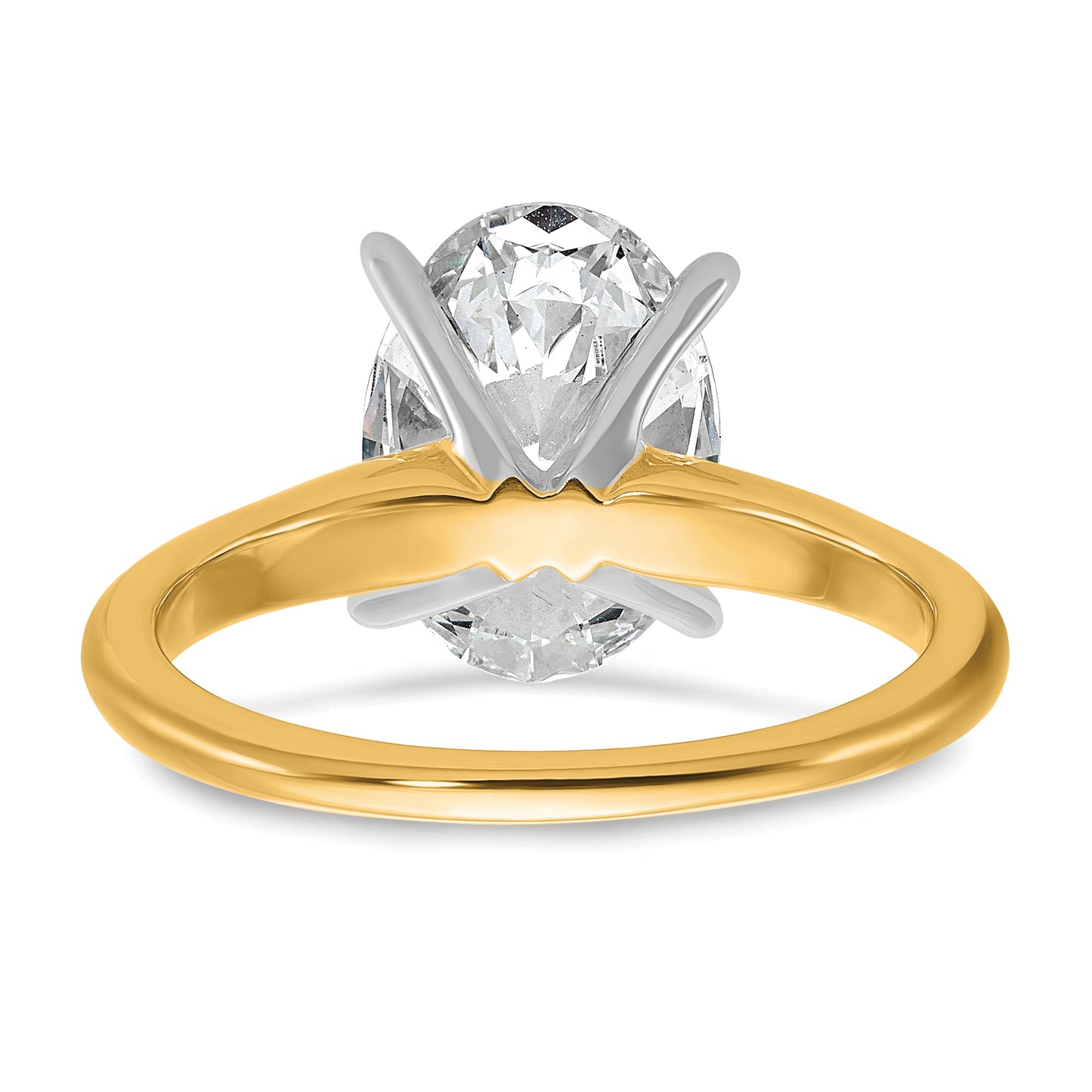 14k Two-tone 3 Ct. Certified Lab Grown Diamond VS/SI+ G+ Oval Solitare Engagement Ring