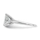 14k White Gold 3 Ct. Certified Lab Grown Diamond VS/SI+ G+ Princess Solitare Engagement Ring