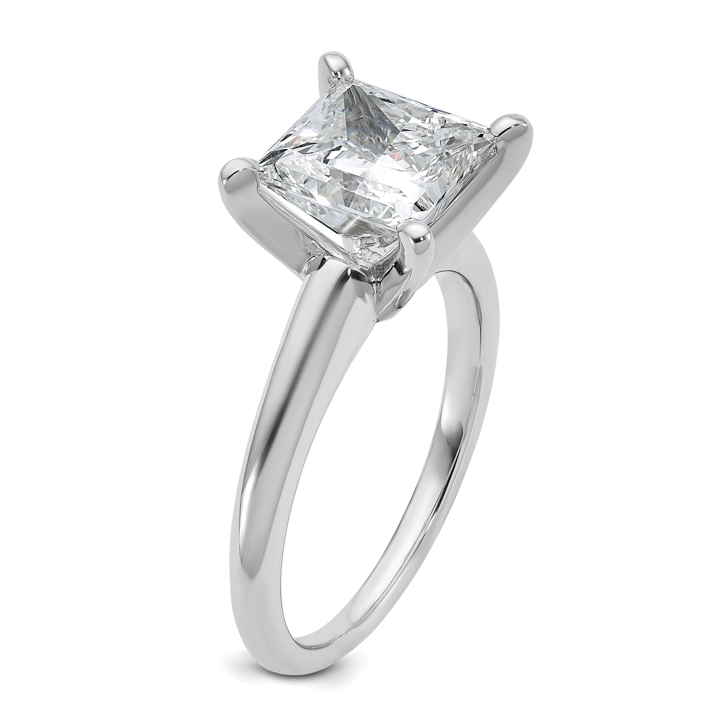 14k White Gold 3 Ct. Certified Lab Grown Diamond VS/SI+ G+ Princess Solitare Engagement Ring