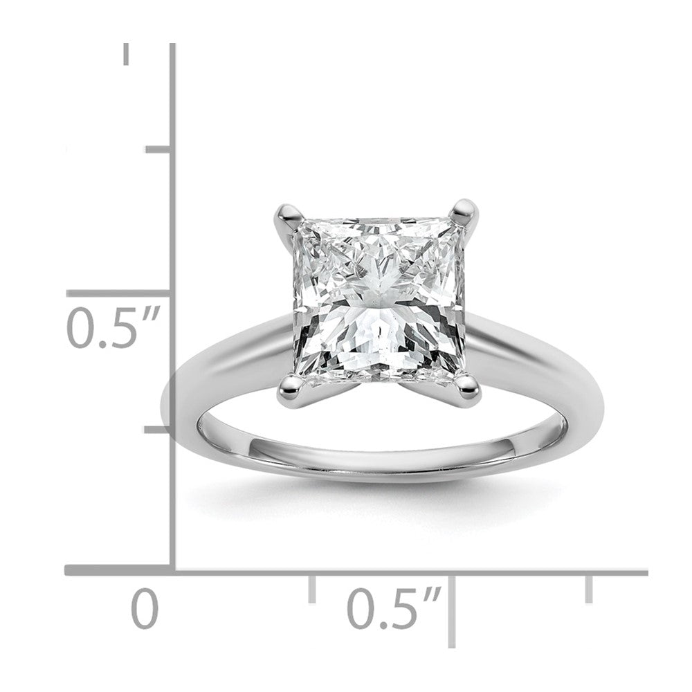 14k White Gold 3 Ct. Lab Grown Diamond VS/SI+ G+ Princess Solitare Engagement Ring