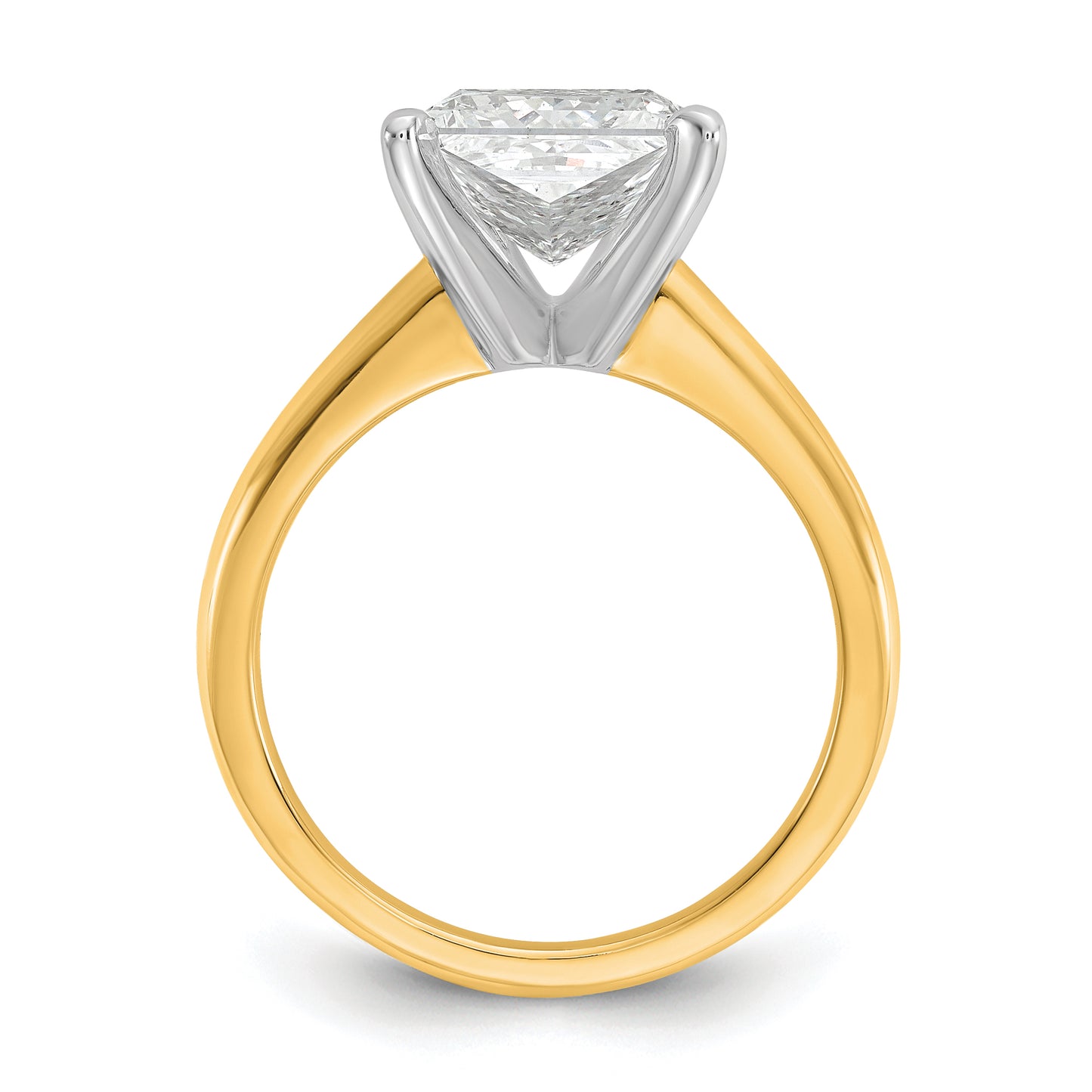 14k Two-tone 3 Ct. Certified Lab Grown Diamond VS/SI+ G+ Princess Solitare Engagement Ring