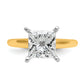 14k Two-tone 3 Ct. Lab Grown Diamond VS/SI+ G+ Princess Solitare Engagement Ring