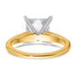 14k Two-tone 3 Ct. Certified Lab Grown Diamond VS/SI+ G+ Princess Solitare Engagement Ring