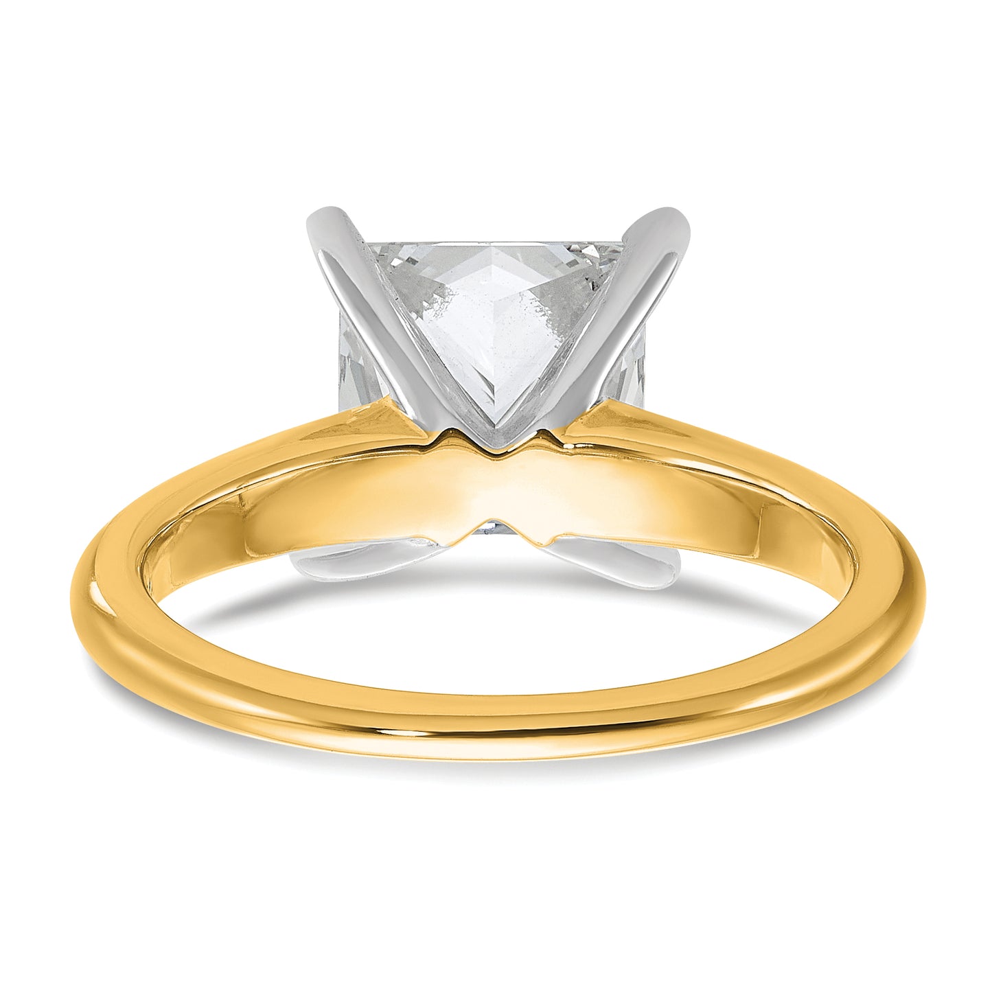 14k Two-tone 3 Ct. Certified Lab Grown Diamond VS/SI+ G+ Princess Solitare Engagement Ring