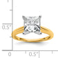 14k Two-tone 3 Ct. Certified Lab Grown Diamond VS/SI+ G+ Princess Solitare Engagement Ring