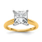 14k Two-tone 3 Ct. Lab Grown Diamond VS/SI+ G+ Princess Solitare Engagement Ring