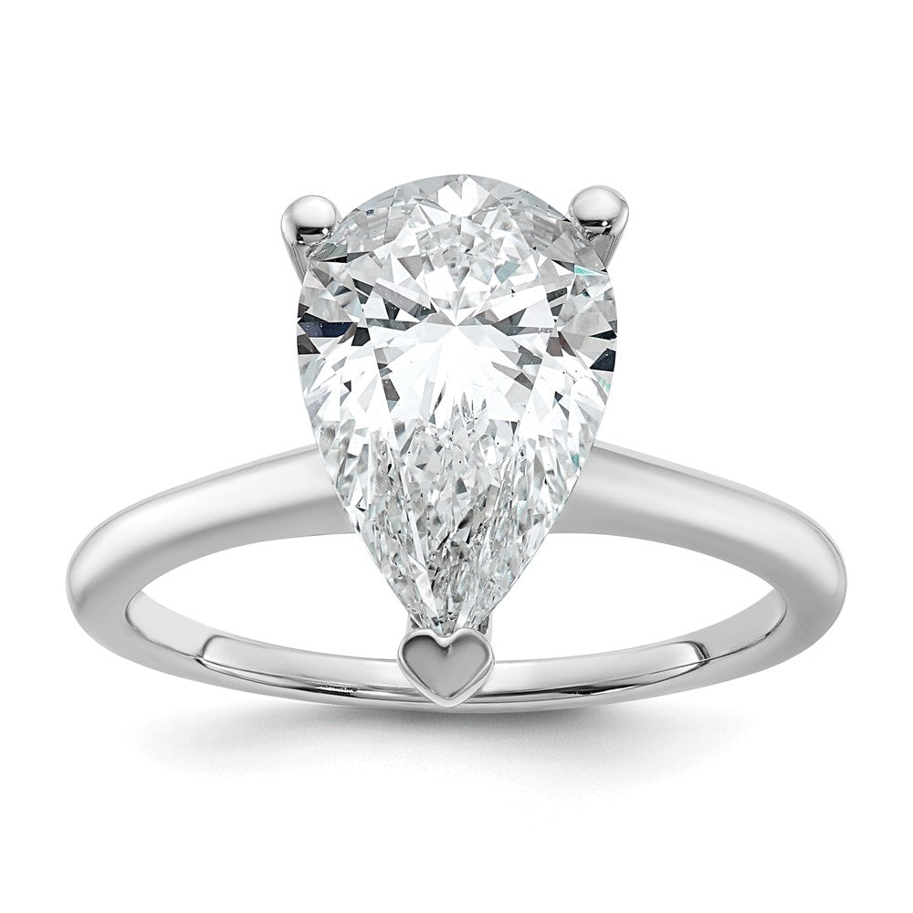 14k White Gold 3 Ct. Certified Lab Grown Diamond VS/SI+ G+ Pear Solitare Engagement Ring