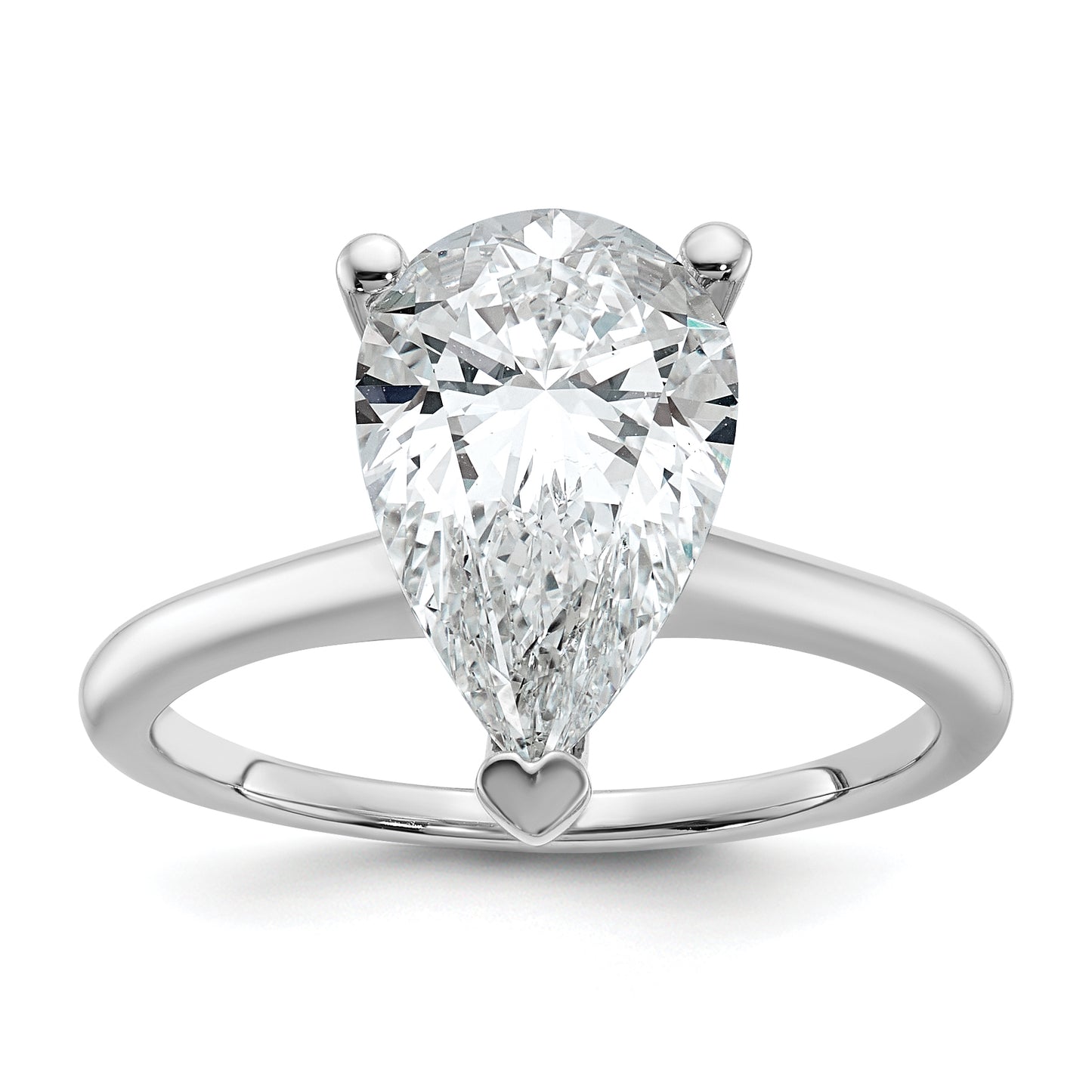 14k White Gold 3 Ct. Certified Lab Grown Diamond VS/SI+ G+ Pear Solitare Engagement Ring