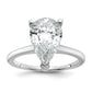 14k White Gold 3 Ct. Lab Grown Diamond VS/SI+ G+ Pear Solitare Engagement Ring