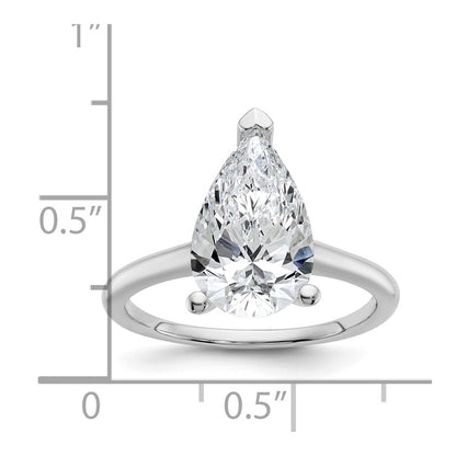 14k White Gold 3 Ct. Certified Lab Grown Diamond VS/SI+ G+ Pear Solitare Engagement Ring