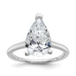 14k White Gold 3 Ct. Certified Lab Grown Diamond VS/SI+ G+ Pear Solitare Engagement Ring