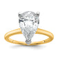 14k Two-tone 3 Ct. Lab Grown Diamond VS/SI+ G+ Pear Solitare Engagement Ring