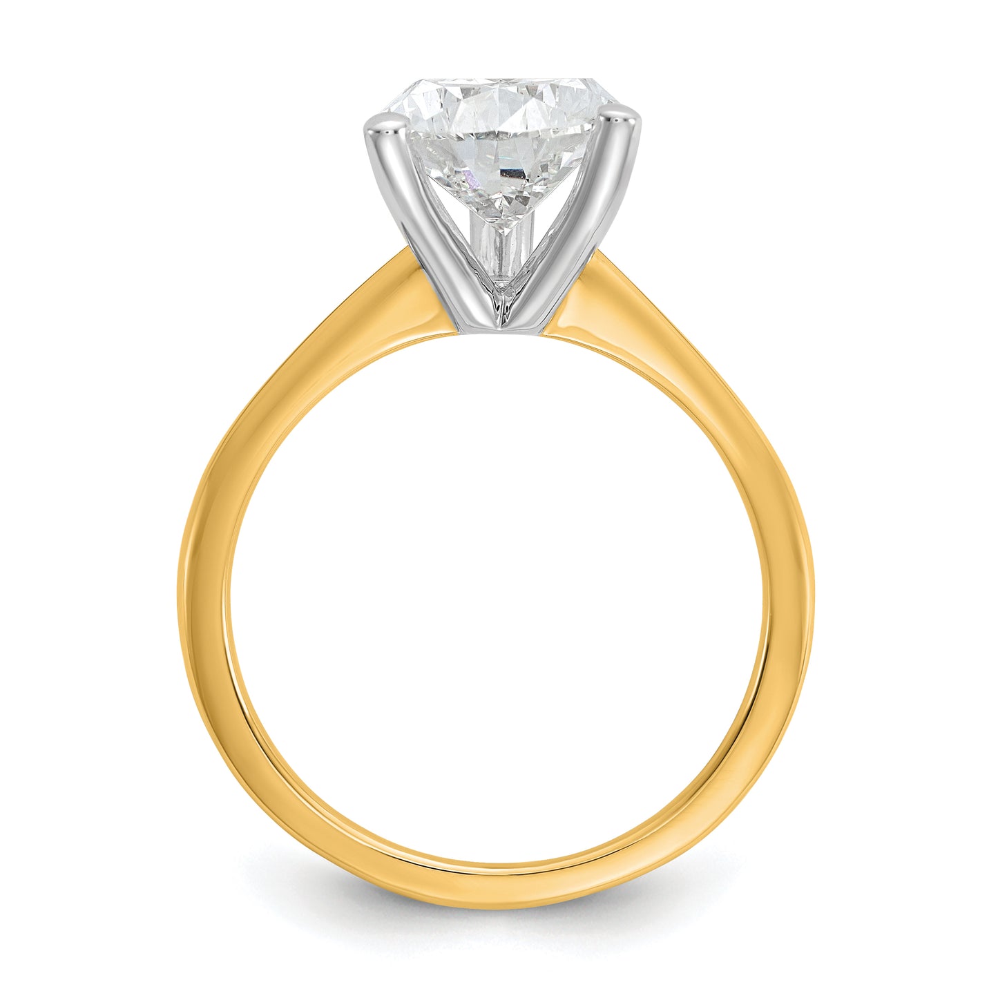 14k Two-tone 3 Ct. Lab Grown Diamond VS/SI+ G+ Pear Solitare Engagement Ring