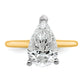 14k Two-tone 3 Ct. Lab Grown Diamond VS/SI+ G+ Pear Solitare Engagement Ring