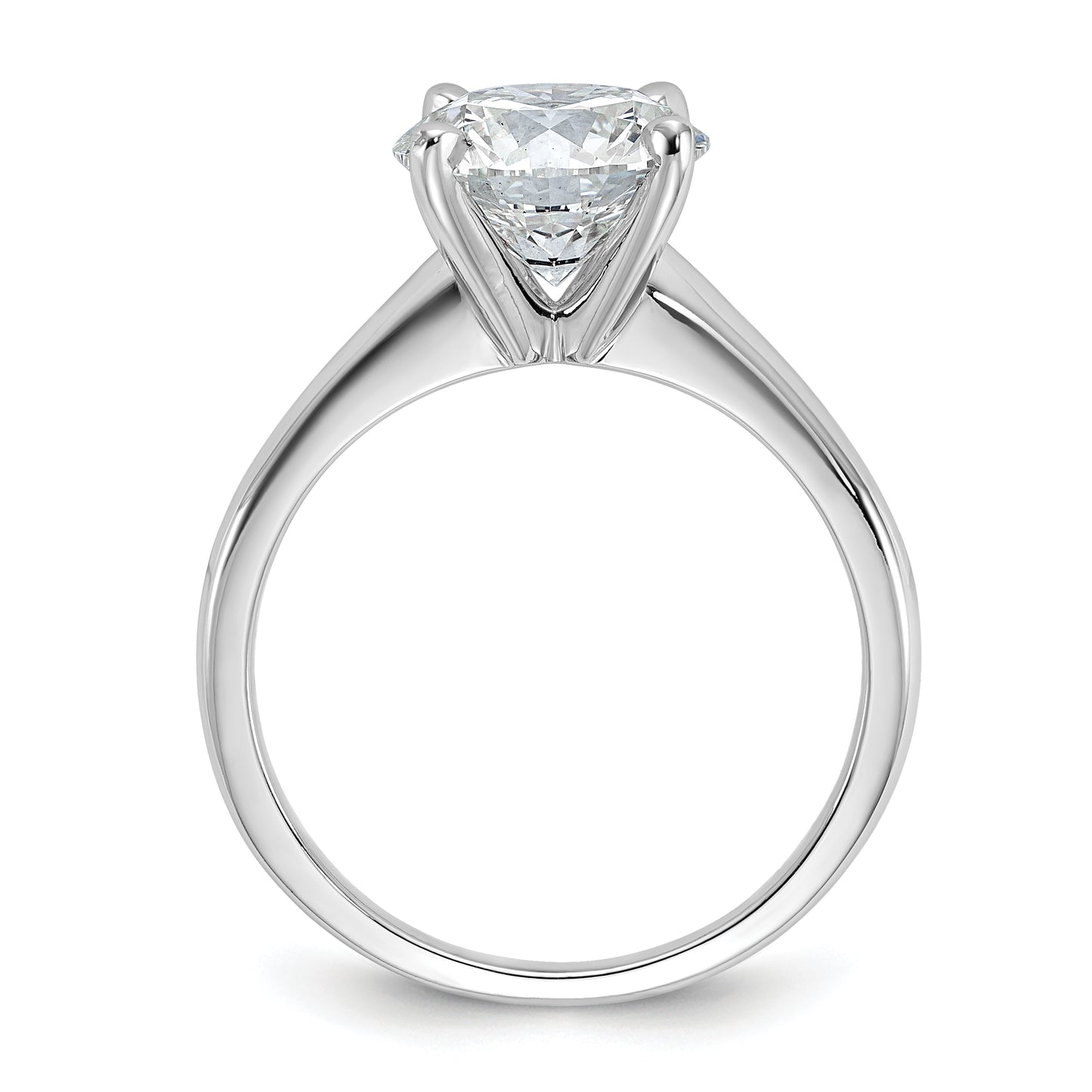 14k White Gold 3 Ct. Lab Grown Diamond VS/SI+ G+ Round Solitaire Engagement Ring