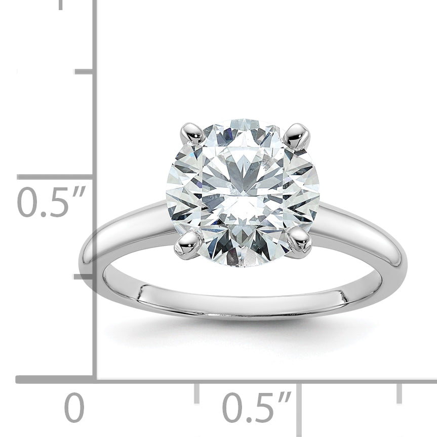 14k White Gold 3 Ct. Certified Lab Grown Diamond VS/SI+ G+ Round Solitaire Engagement Ring