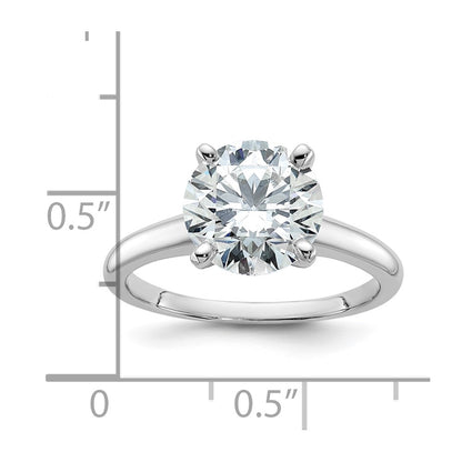 14k White Gold 3 Ct. Lab Grown Diamond VS/SI+ G+ Round Solitaire Engagement Ring