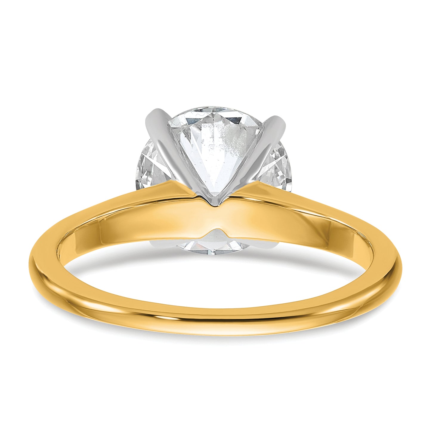 14k Two-tone 3 Ct. Certified Lab Grown Diamond VS/SI+ G+ Round Solitaire Engagement Ring